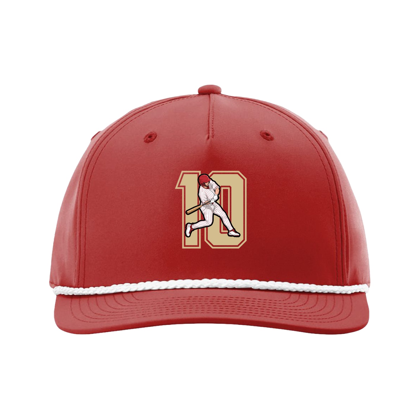 Five-Panel Classic Rope Cap — Number in Red