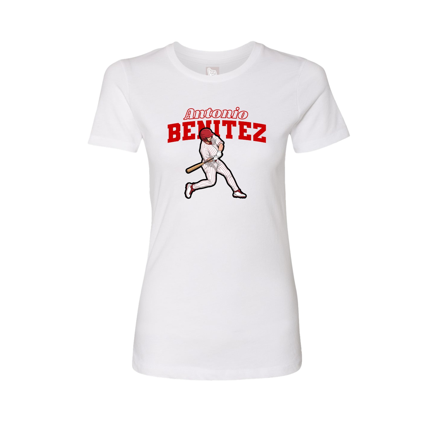 Womens Tee — Name Arch in White