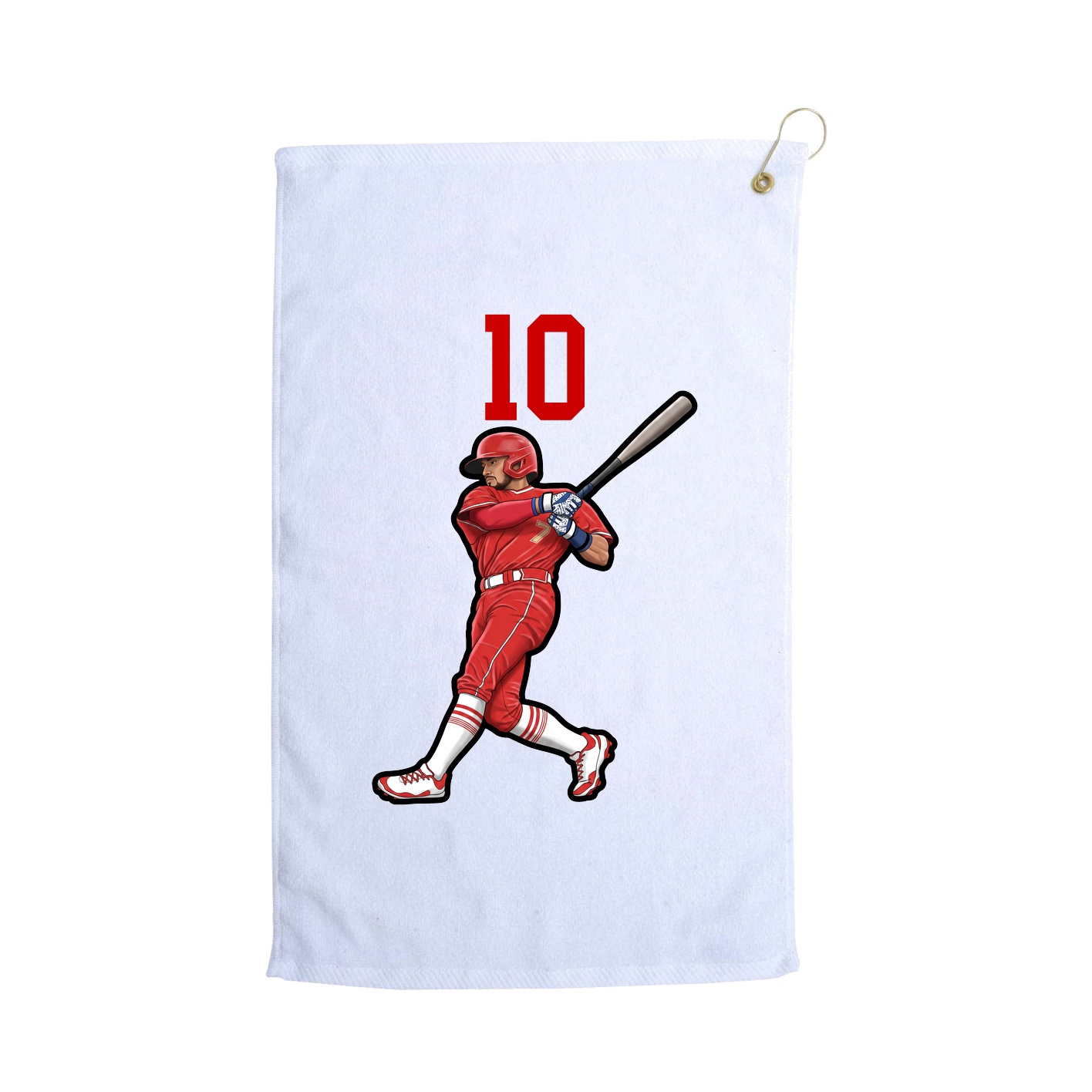 Golf Towel — Number Top in White