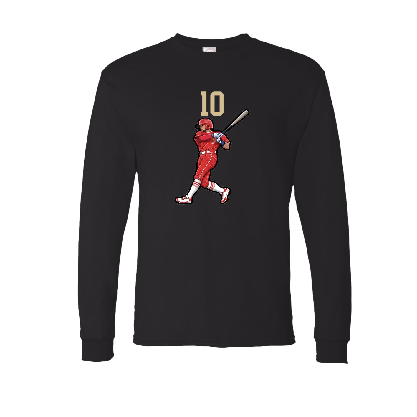Long Sleeve Tee — Number Top in Black