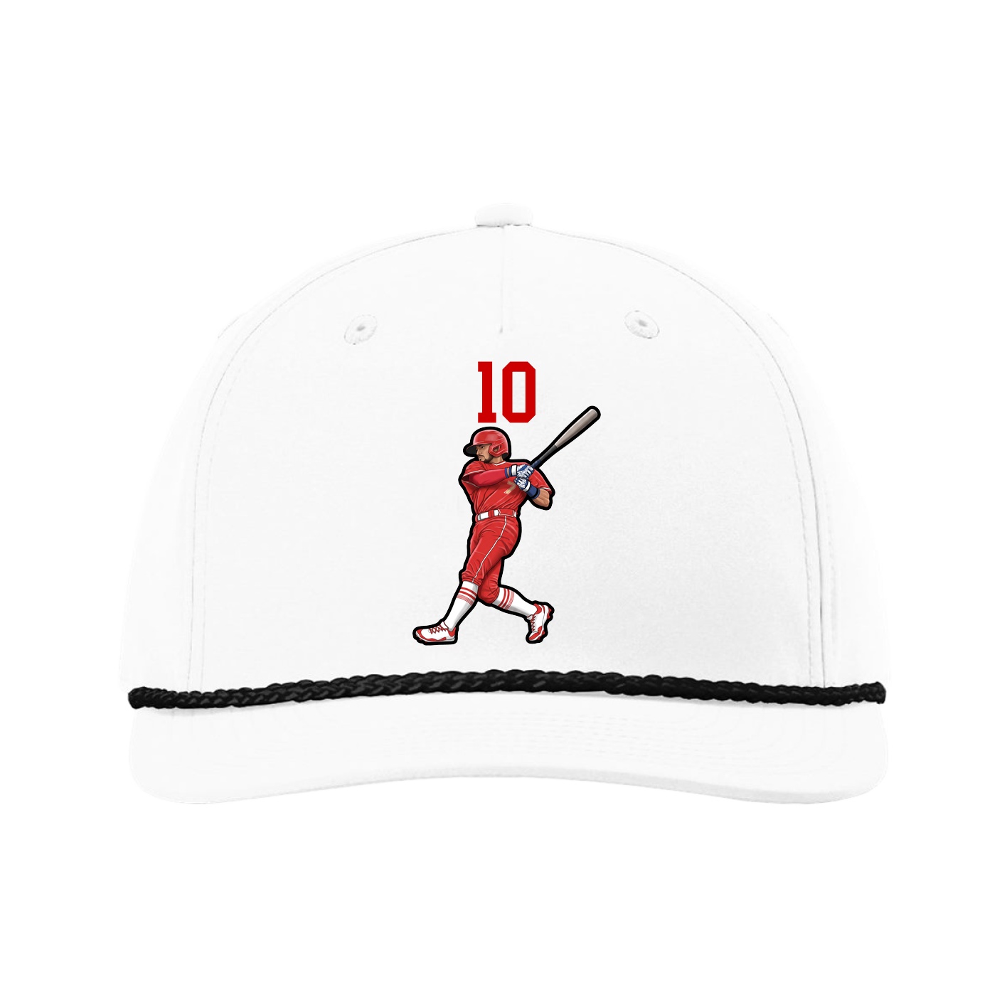 Five-Panel Classic Rope Cap — Number Top in White