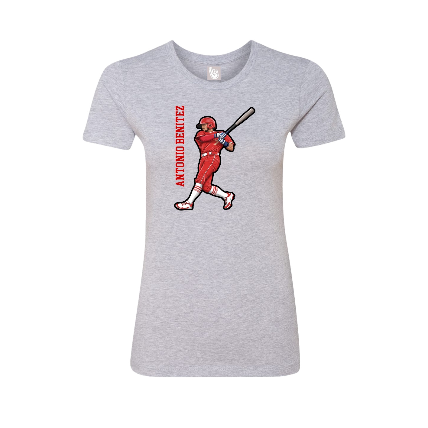 Womens Tee — Name Vertical in Grey