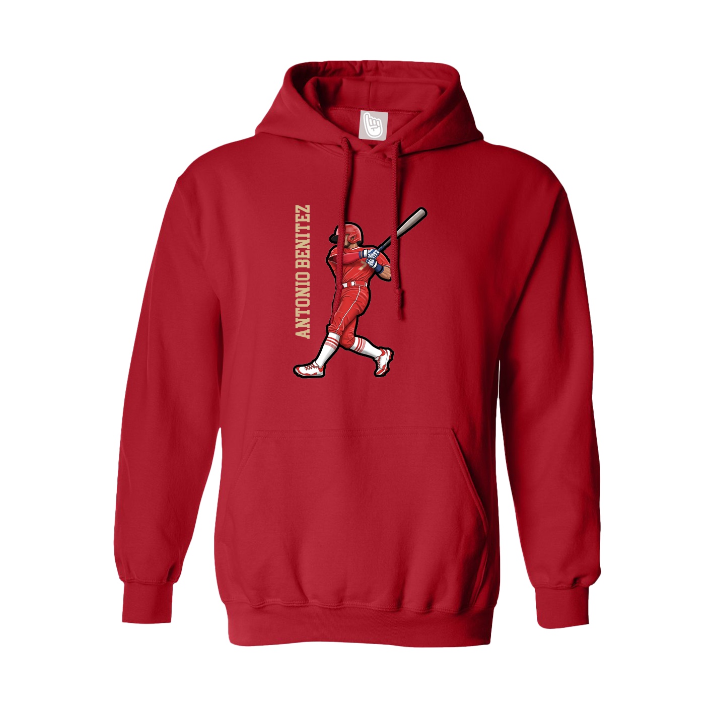 Youth Hoodie — Name Vertical in Red