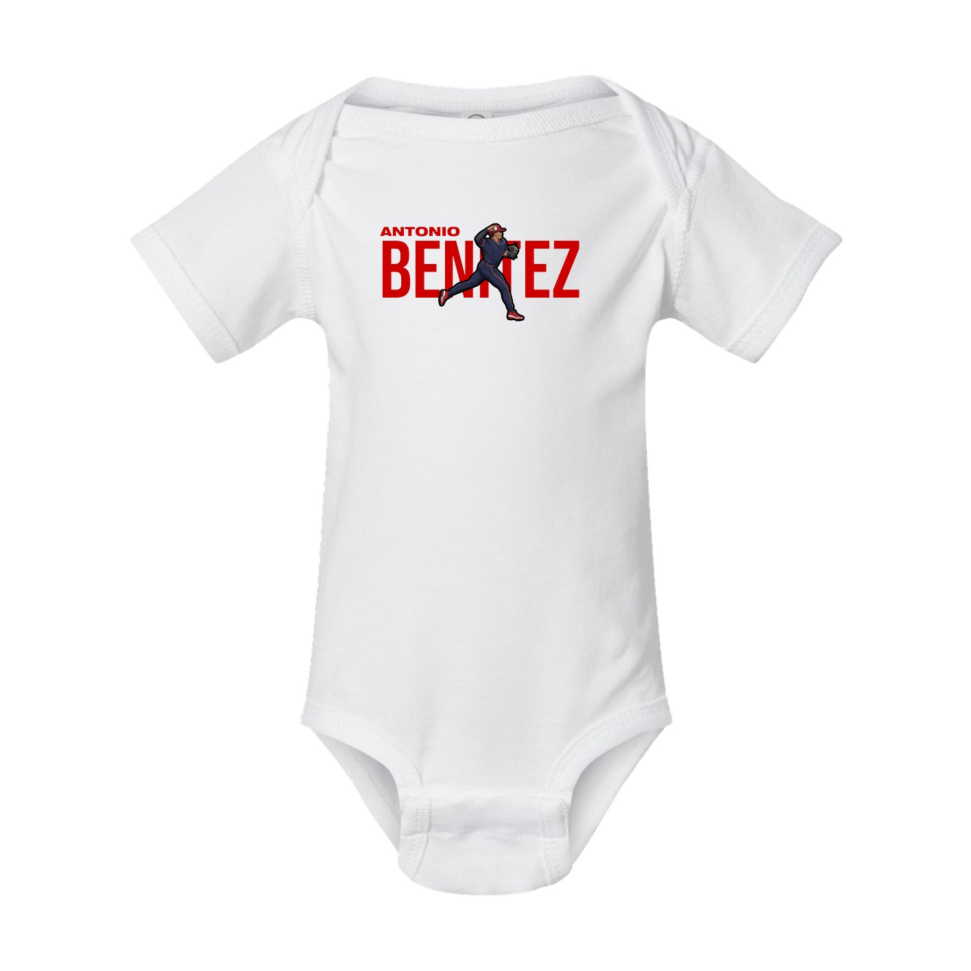 Baby Onesie — Player Name in White