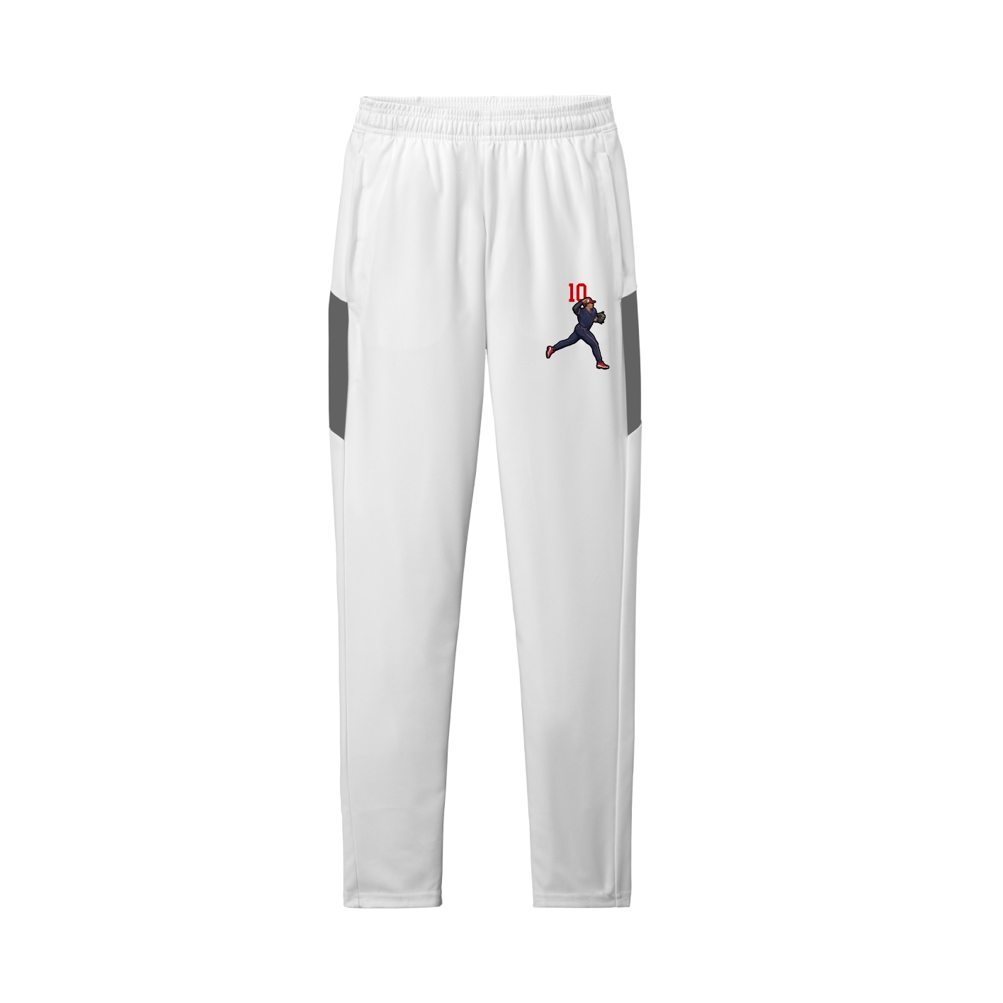 Team Travel Pant — Number Top in White/Grey