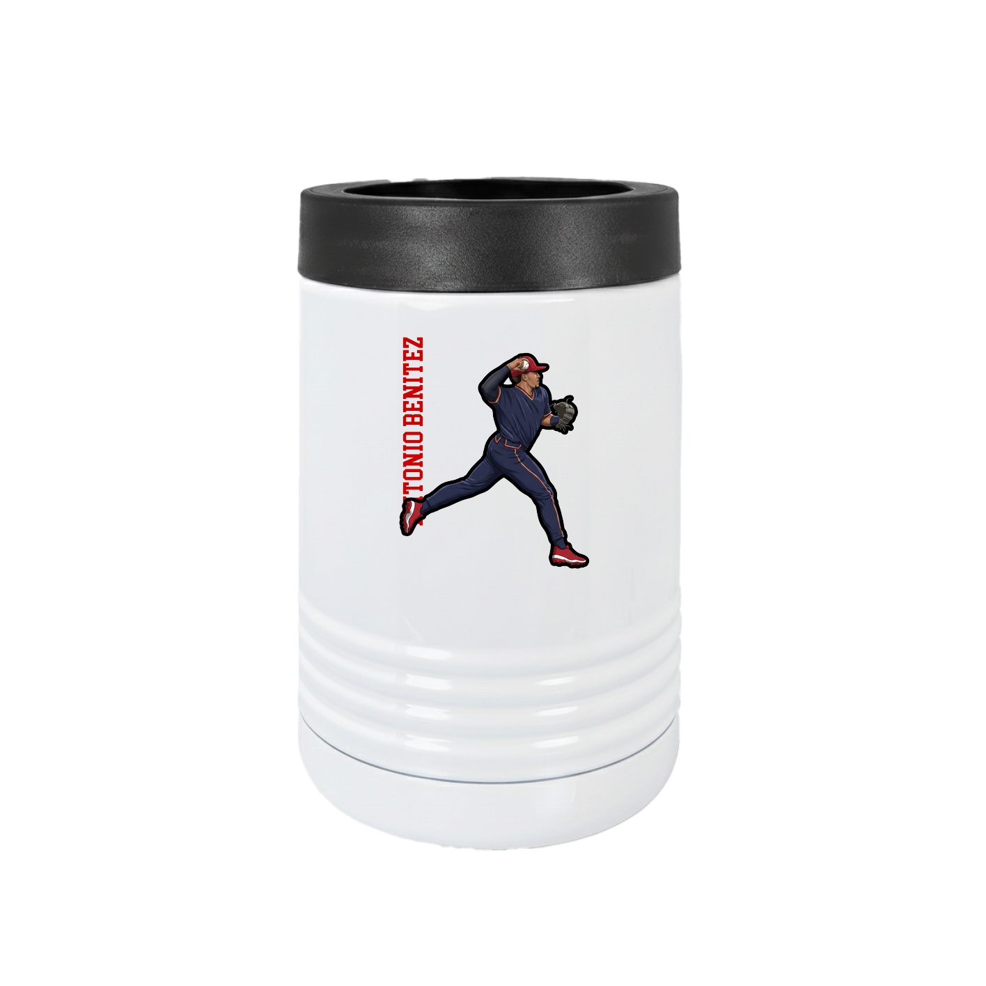 Beverage Holder — Name Vertical in White