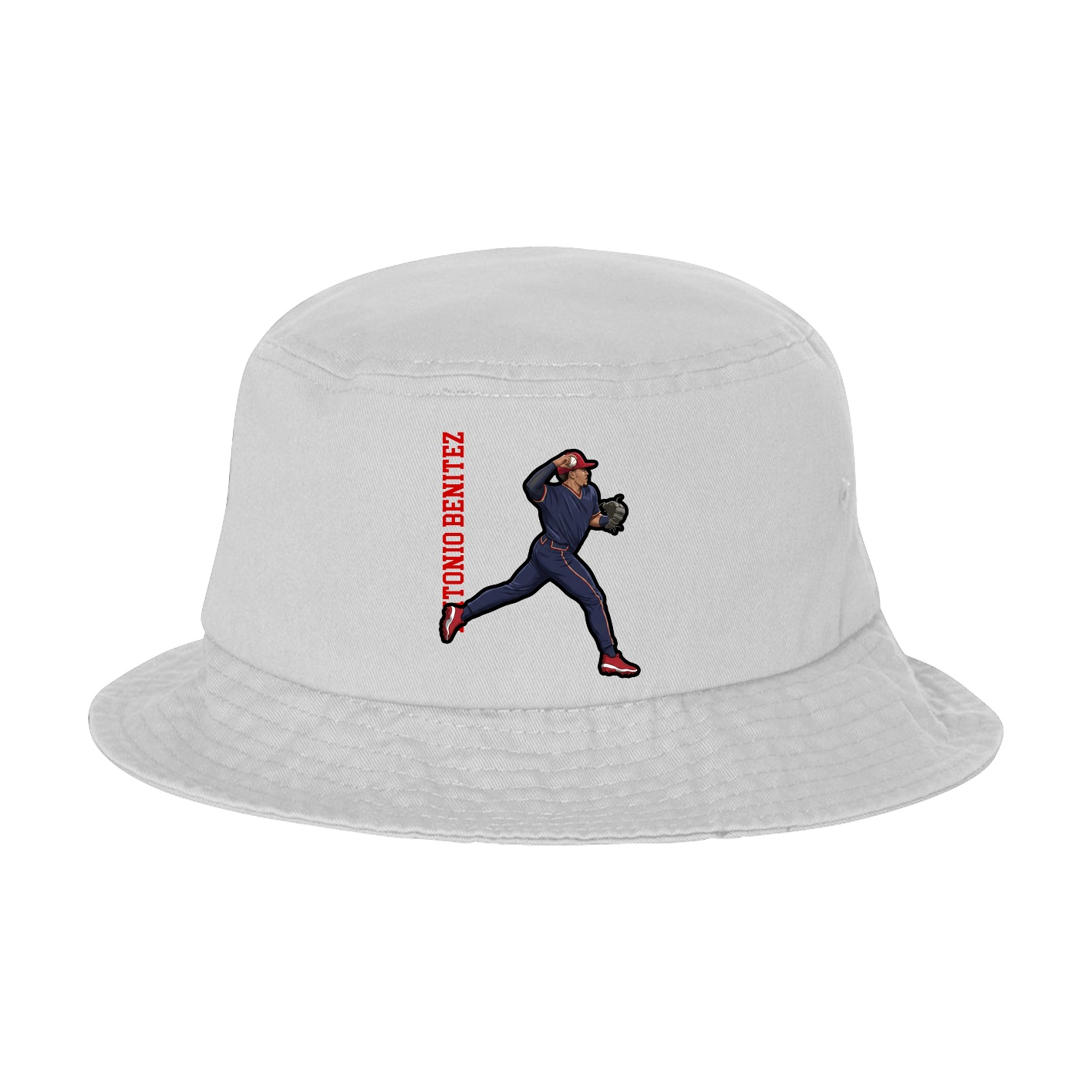 Bucket Cap — Name Vertical in White