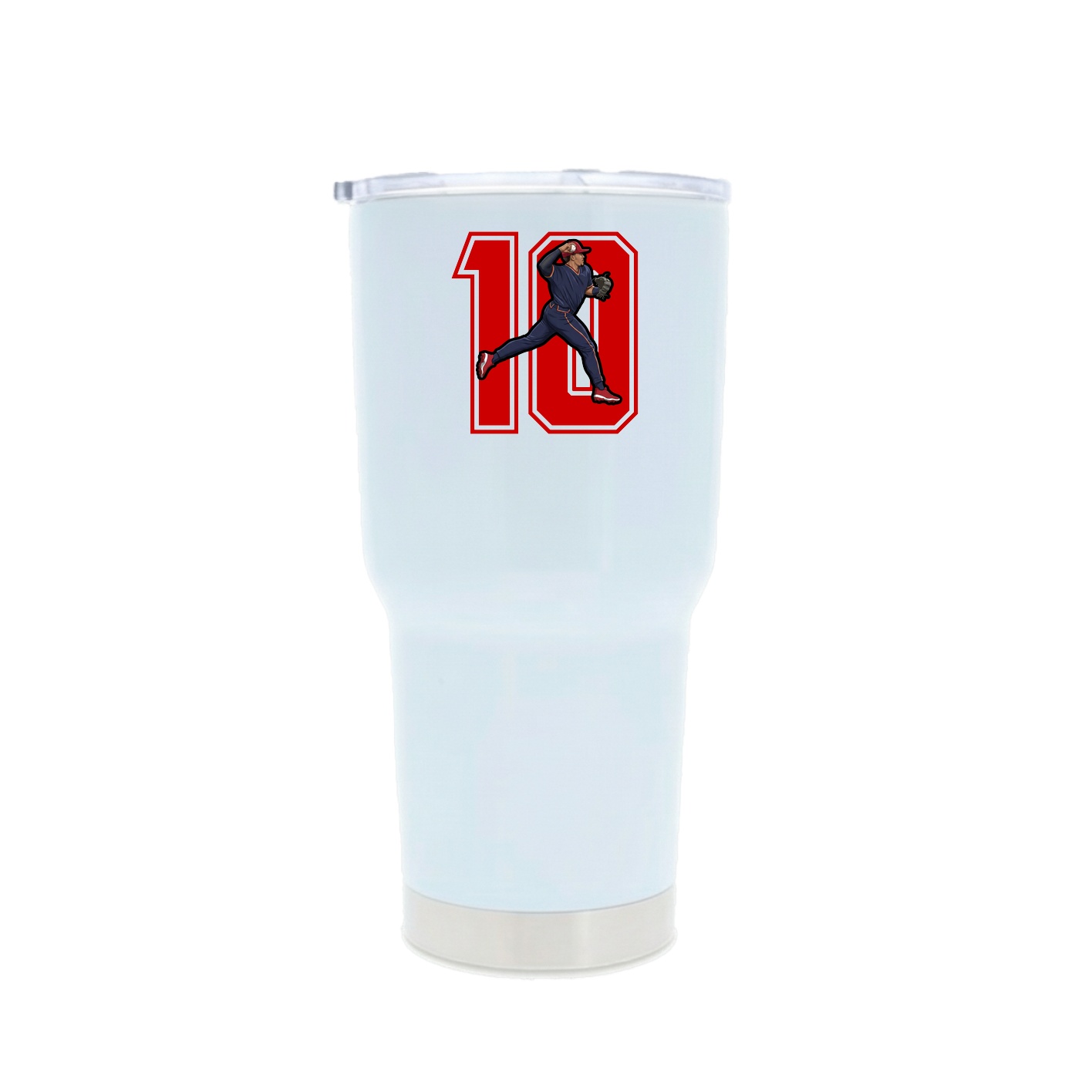 30oz Stainless Steel Tumbler — Number in White