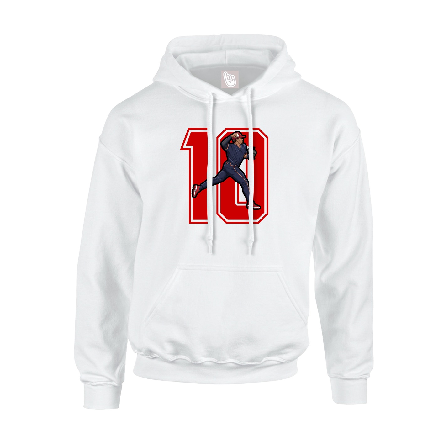 Youth Hoodie — Number in White