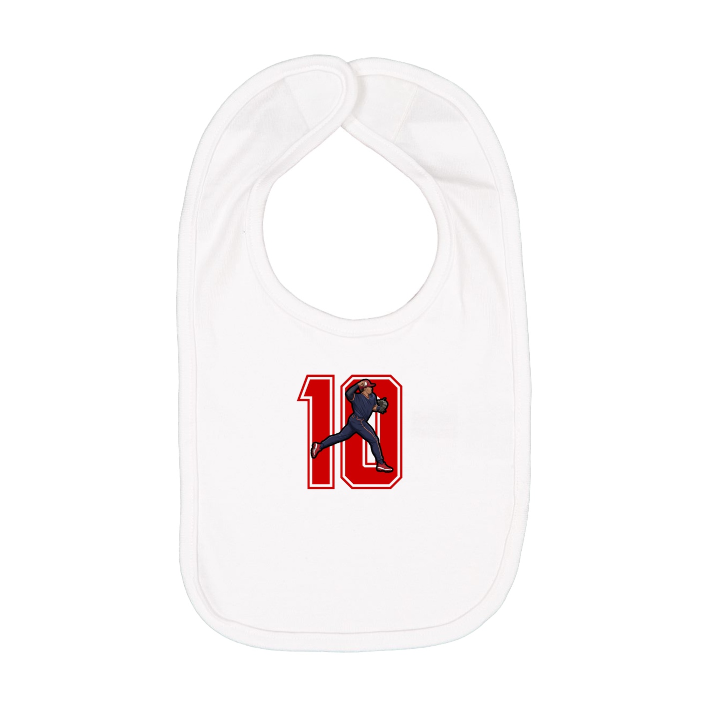 Infant Bib — Number in White