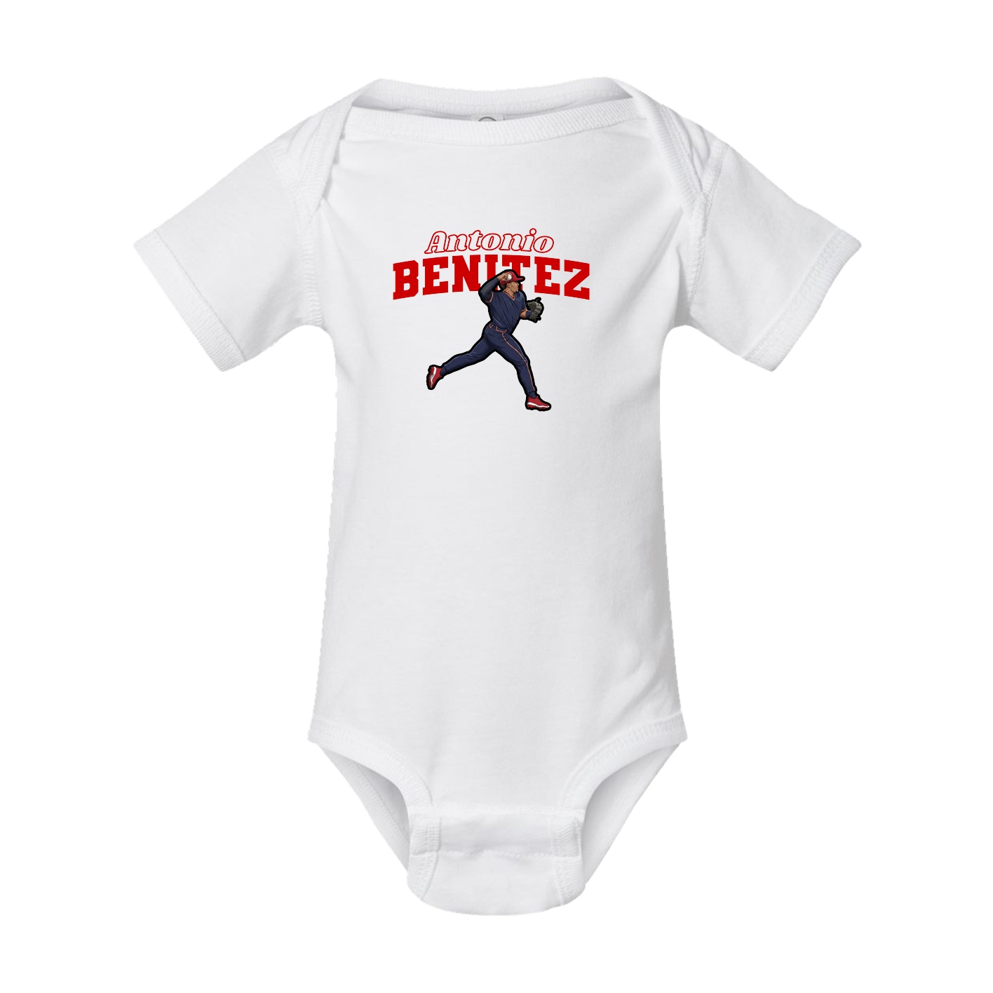 Baby Onesie — Name Arch in White
