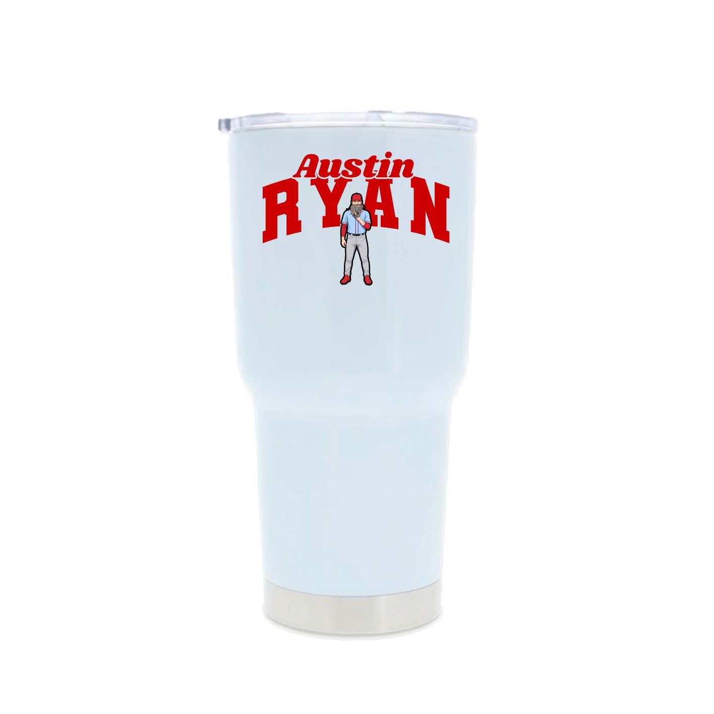 30oz Stainless Steel Tumbler — Signature Arch in White