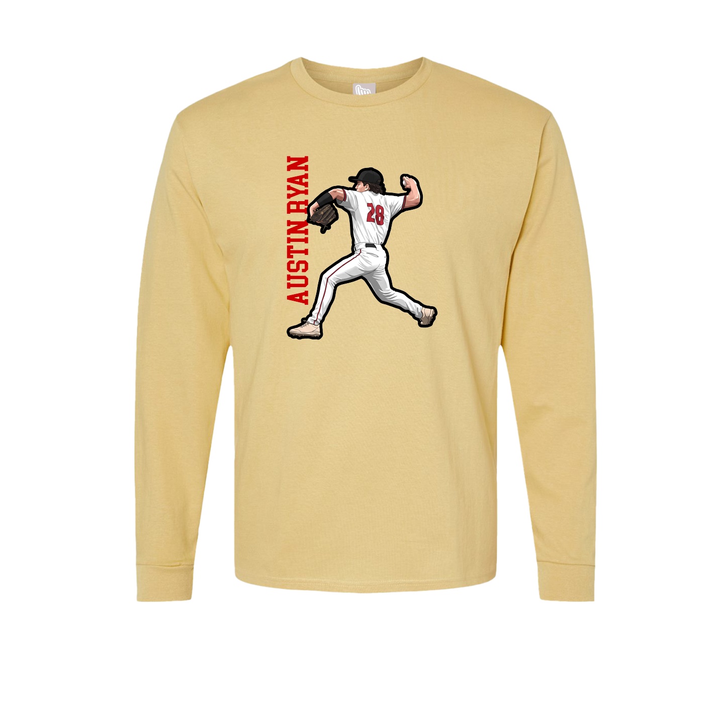 Long Sleeve Tee — Name Vertical in Vegas Gold