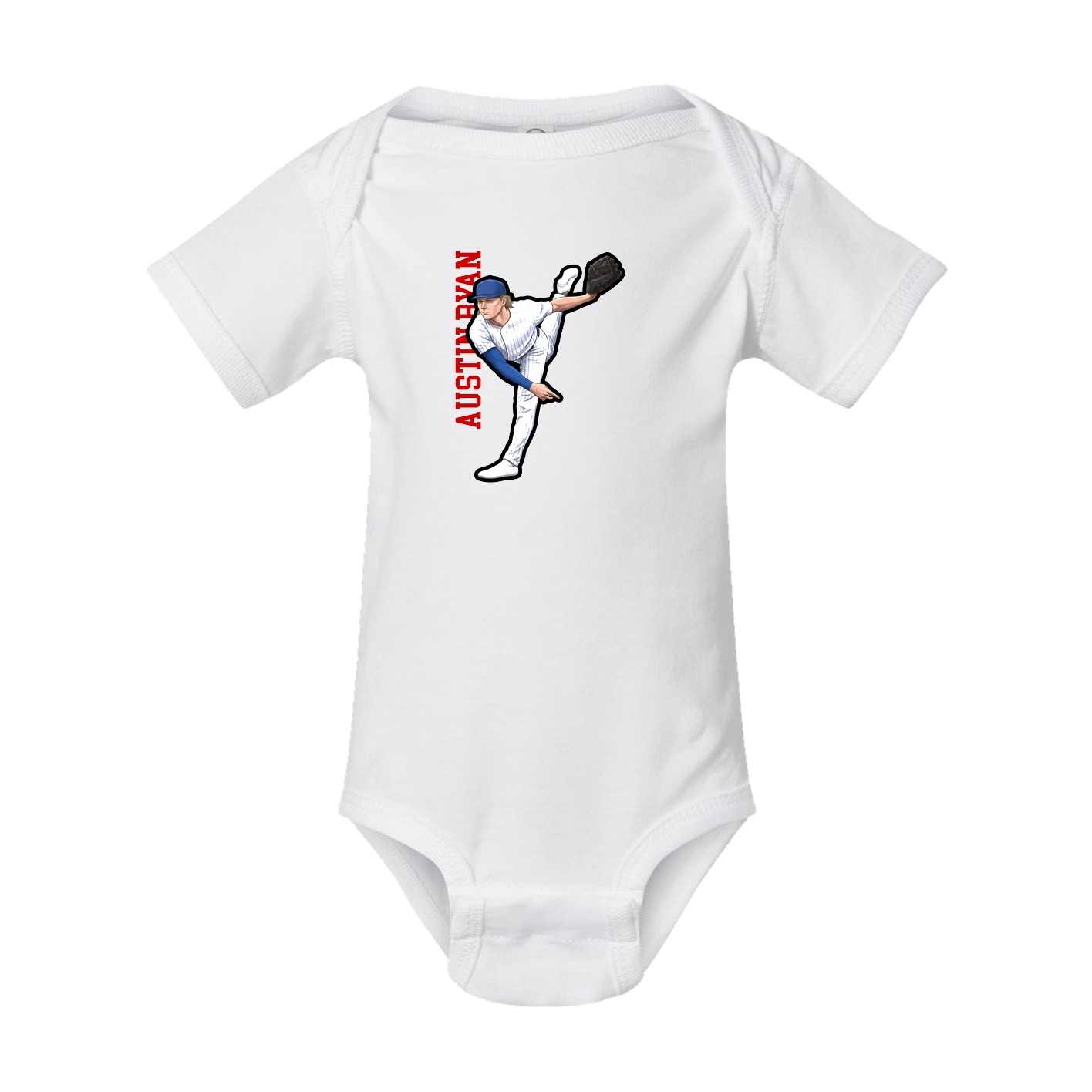 Baby Onesie — Name Vertical in White