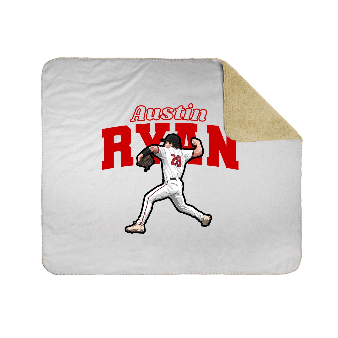 Throw Blanket — Name Arch in White