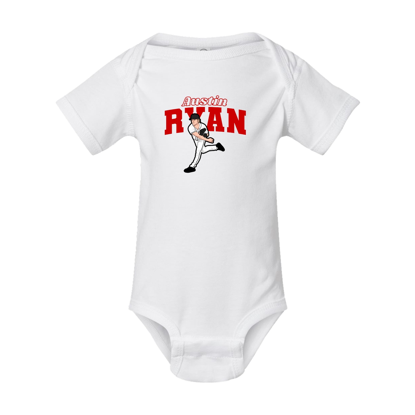 Baby Onesie — Name Arch in White