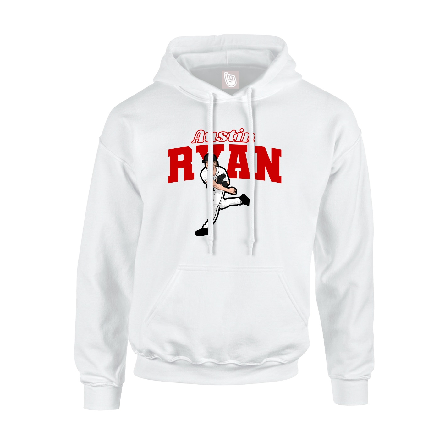 Youth Hoodie — Name Arch in White