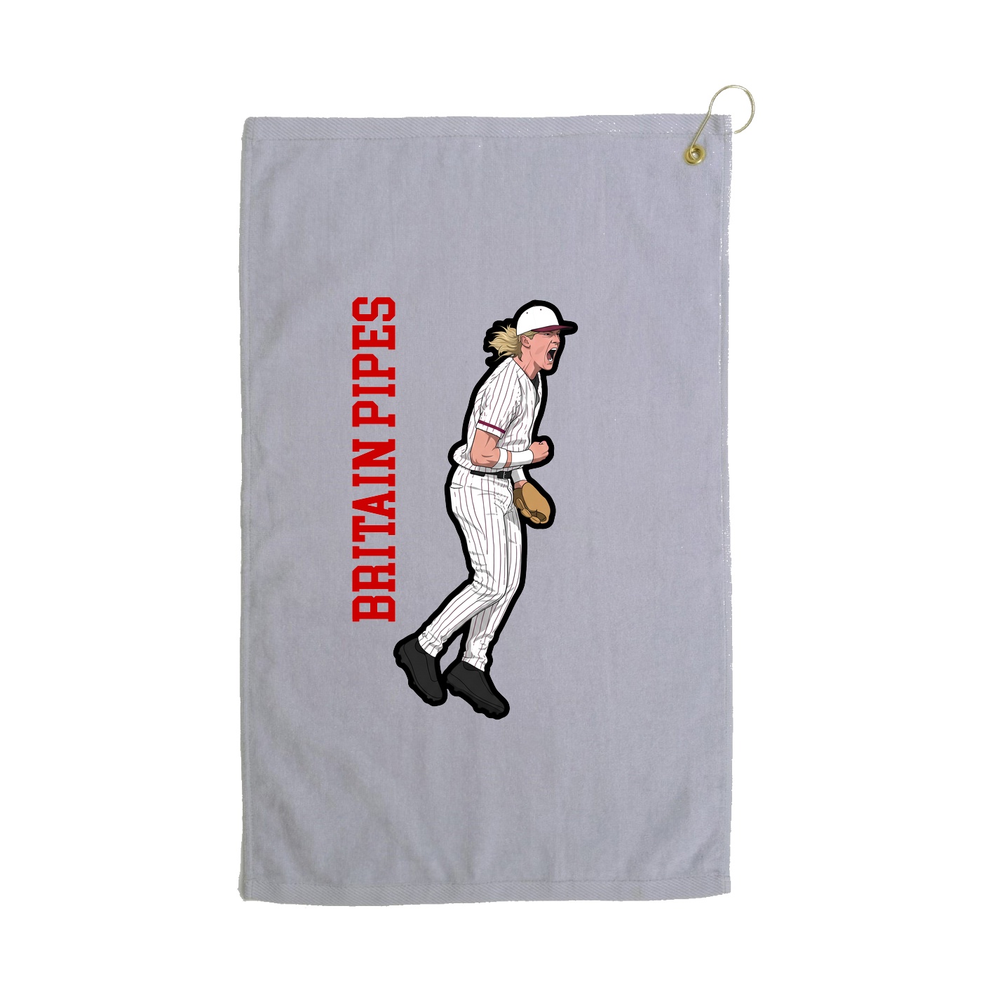 Golf Towel — Name Vertical in Grey