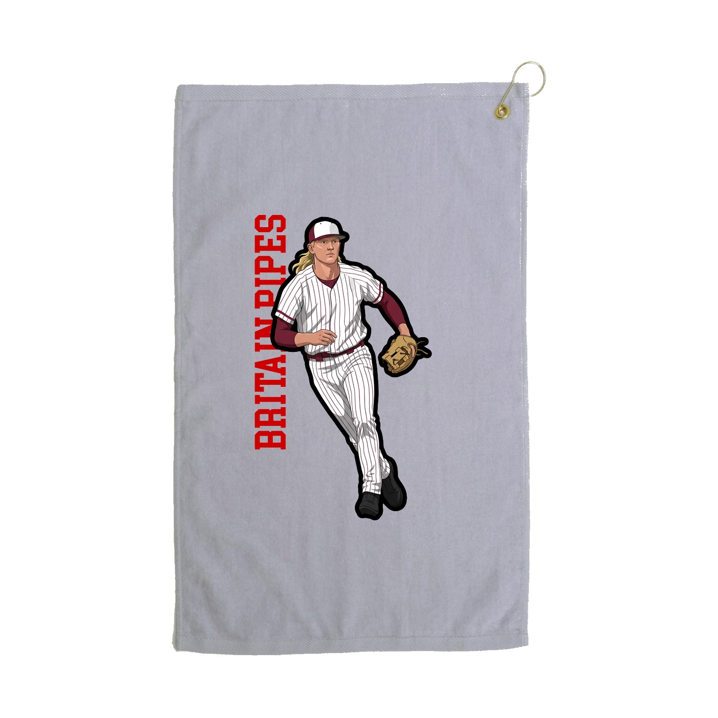 Golf Towel — Name Vertical in Grey