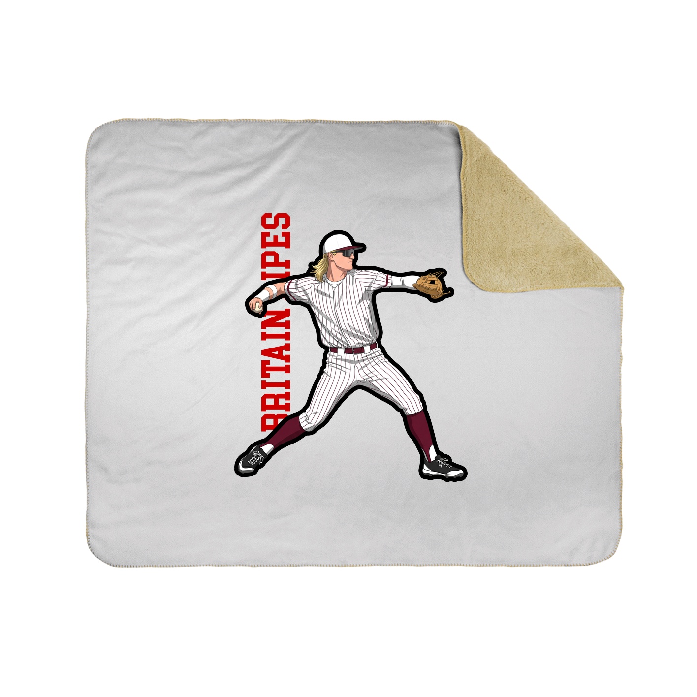 Throw Blanket — Name Vertical in White