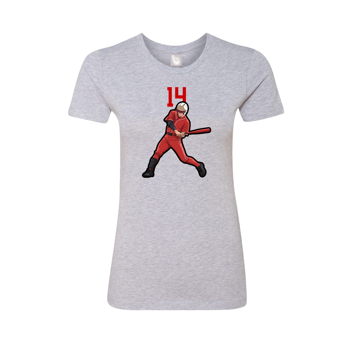Fitted Women's Tee — Number Top in Grey