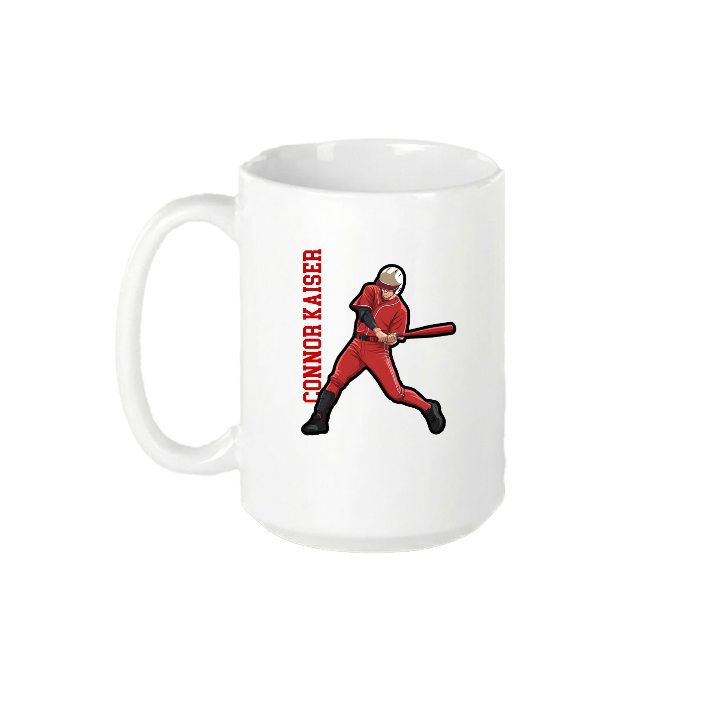 15oz Coffee Mug — Name Vertical in White