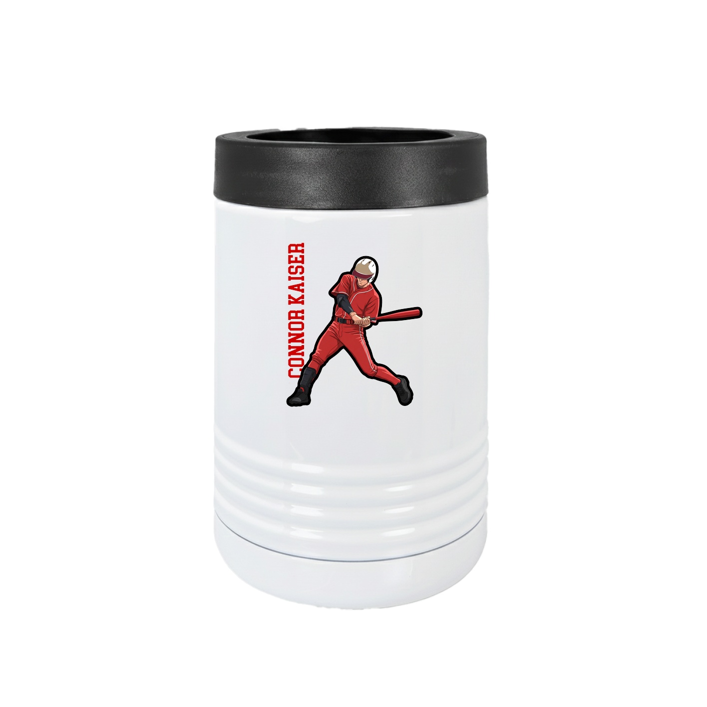 Beverage Holder — Name Vertical in White