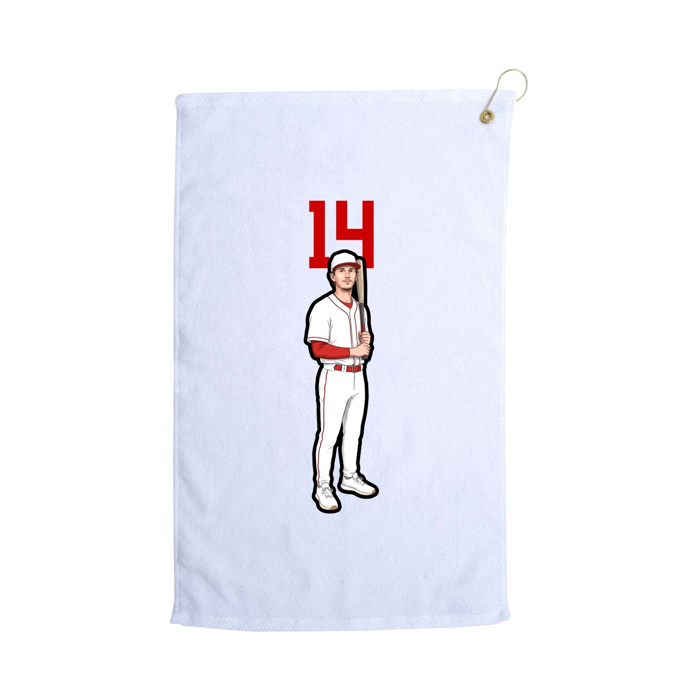 Golf Towel — Number Top in White