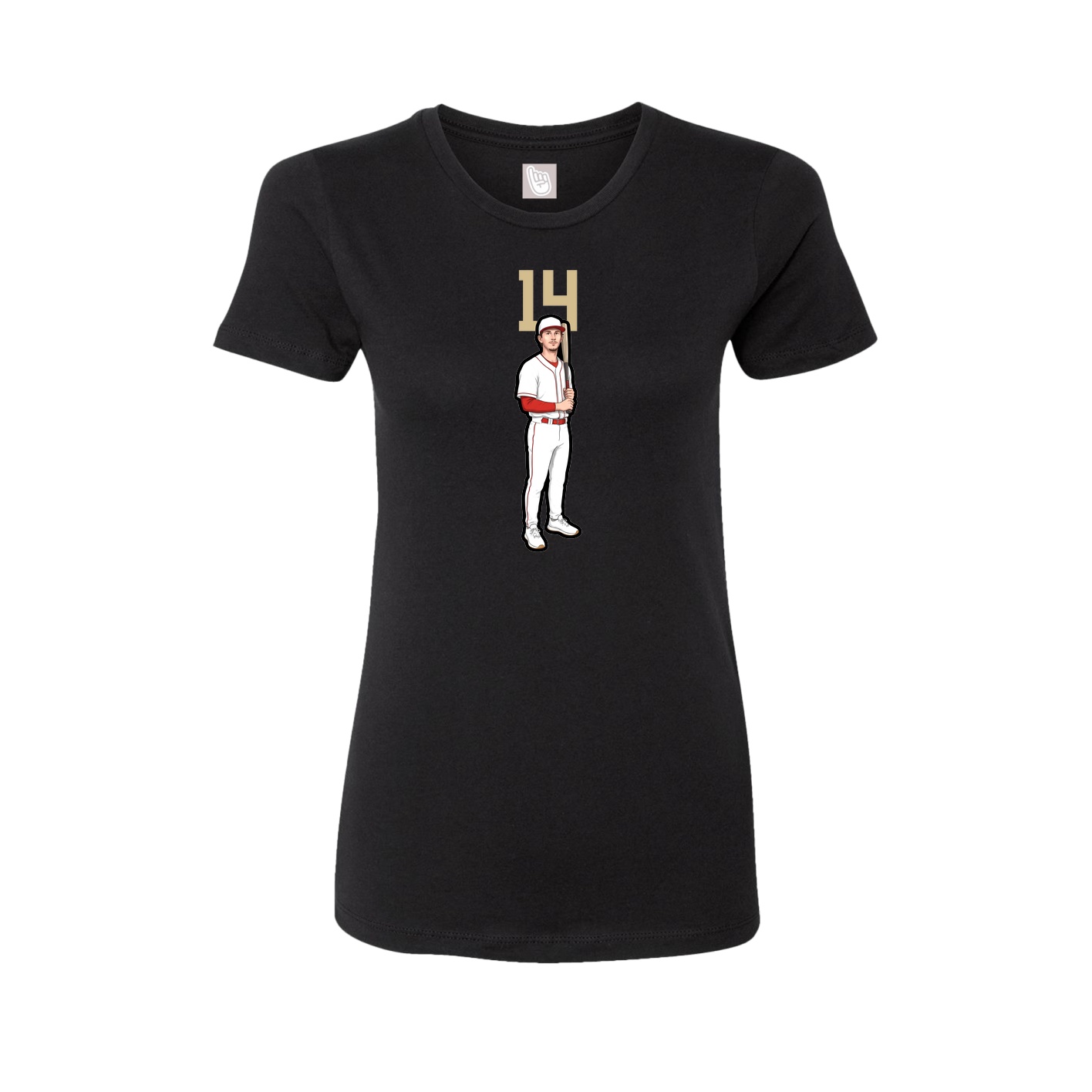 Fitted Women's Tee — Number Top in Black
