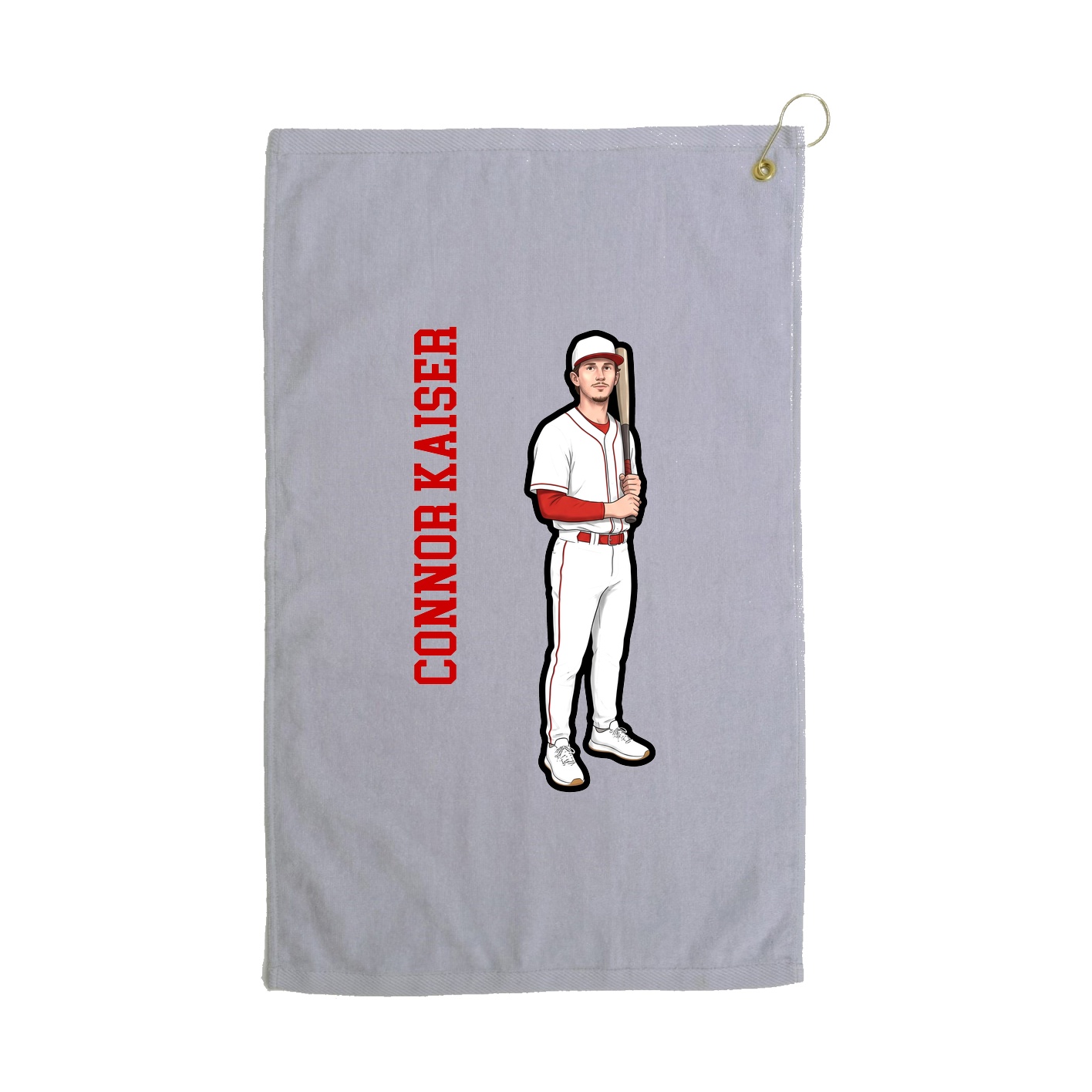 Golf Towel — Name Vertical in Grey
