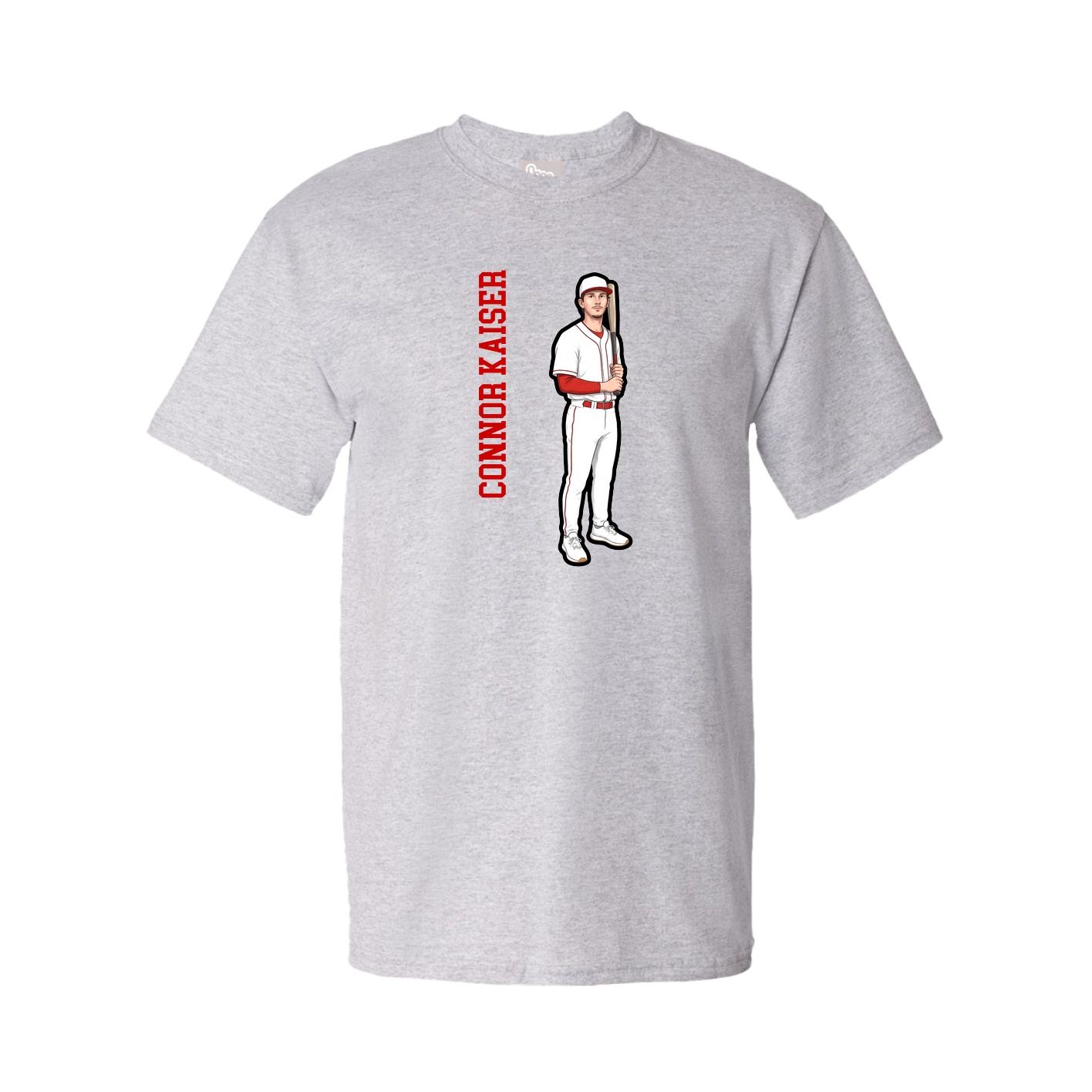 Tee — Name Vertical in Grey