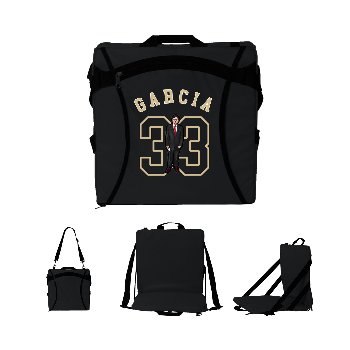 Folding Stadium Seat — Shirsey Arch in Black
