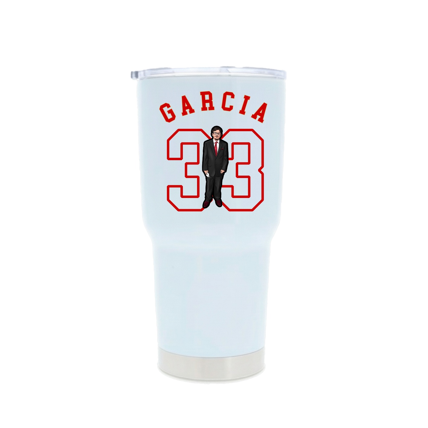 30oz Stainless Steel Tumbler — Shirsey Arch in White