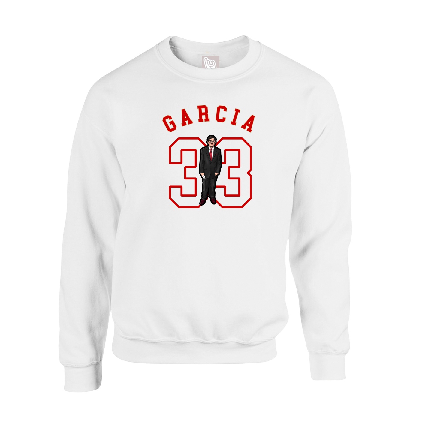 Fleece Crew — Shirsey Arch in White
