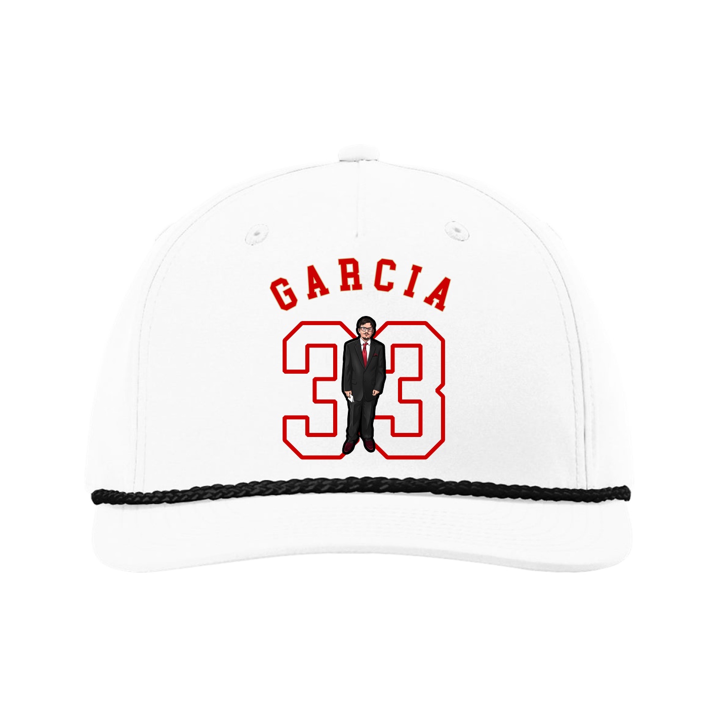 Five-Panel Classic Rope Cap — Shirsey Arch in White