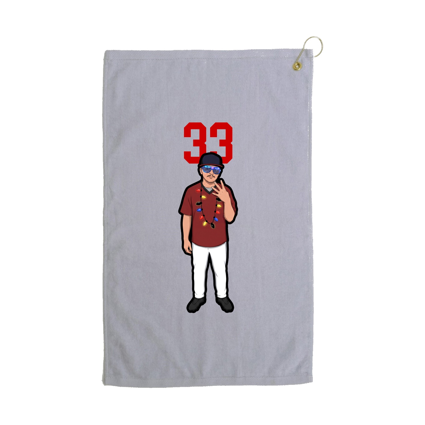 Golf Towel — Number Top in Grey