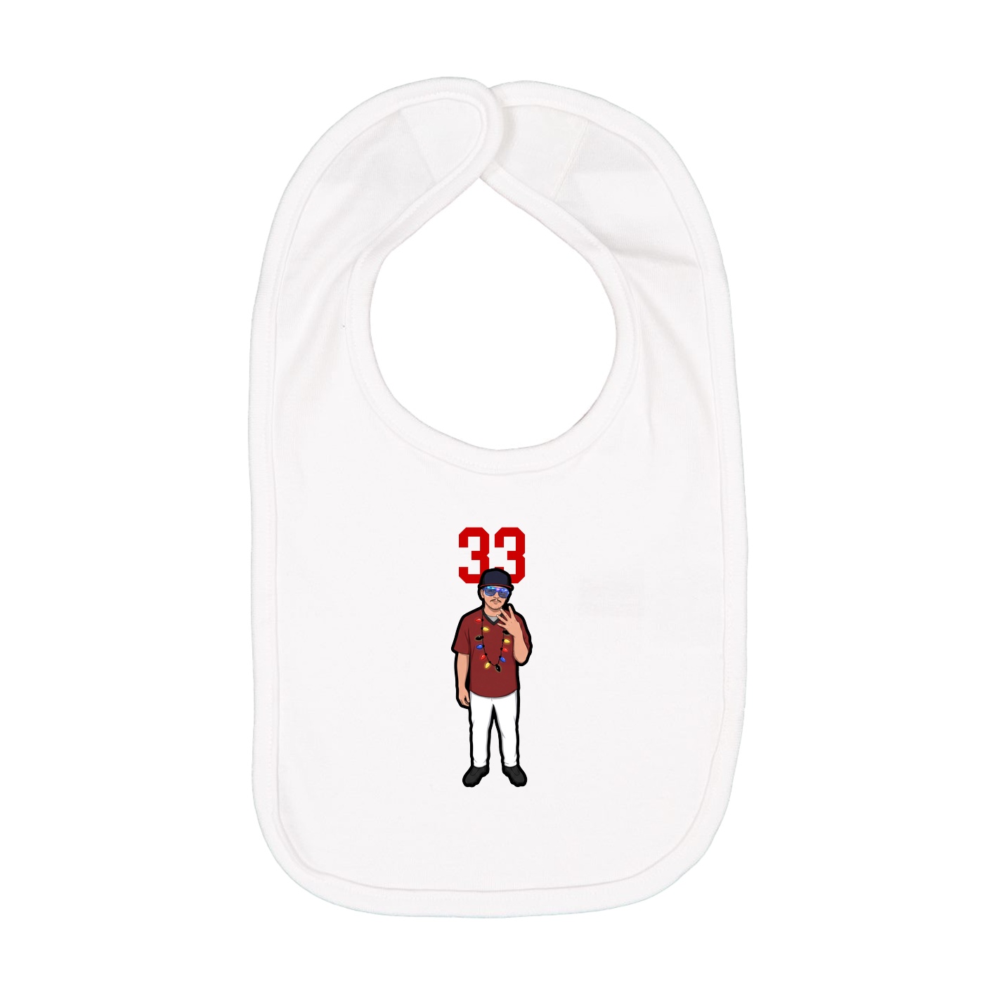 Infant Bib — Number Top in White