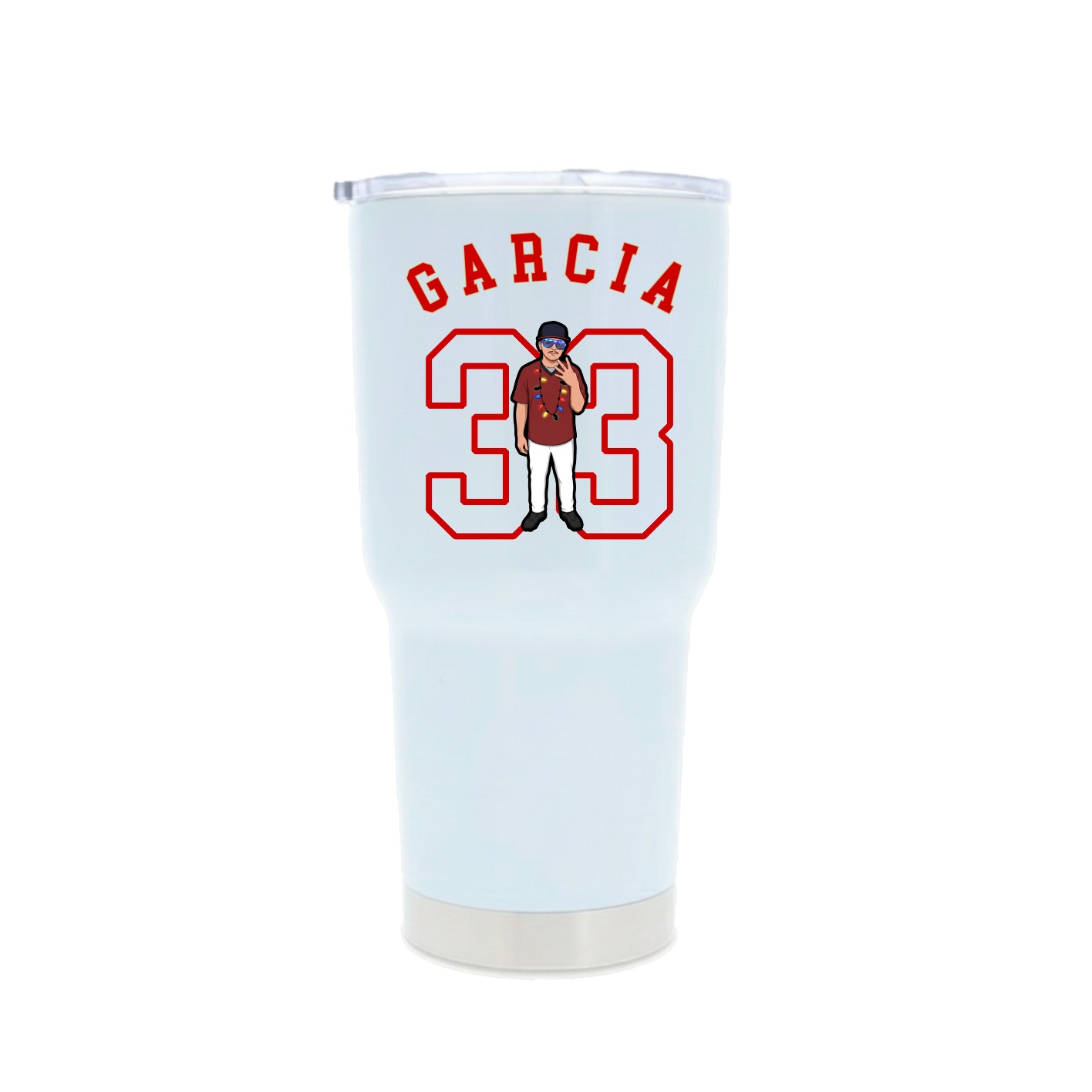 30oz Stainless Steel Tumbler — Shirsey Arch in White
