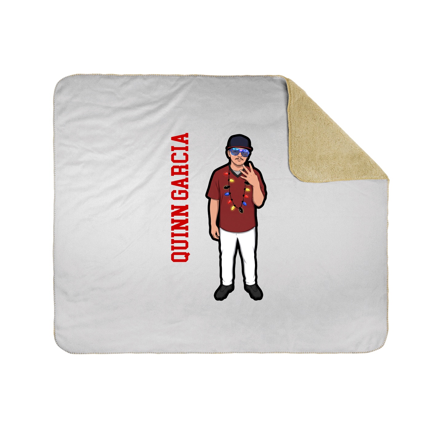 Throw Blanket — Name Vertical in White
