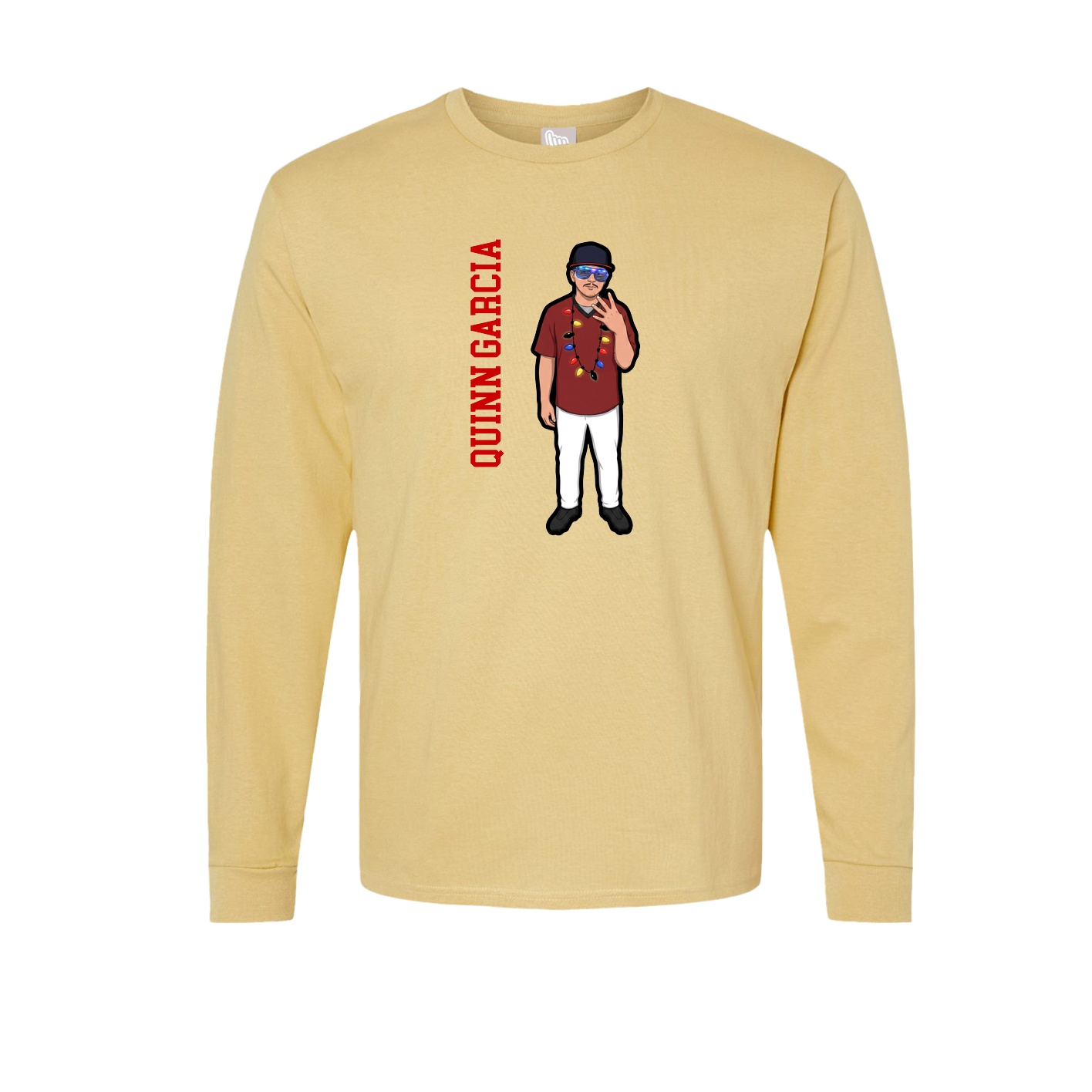 Long Sleeve Tee — Name Vertical in Vegas Gold