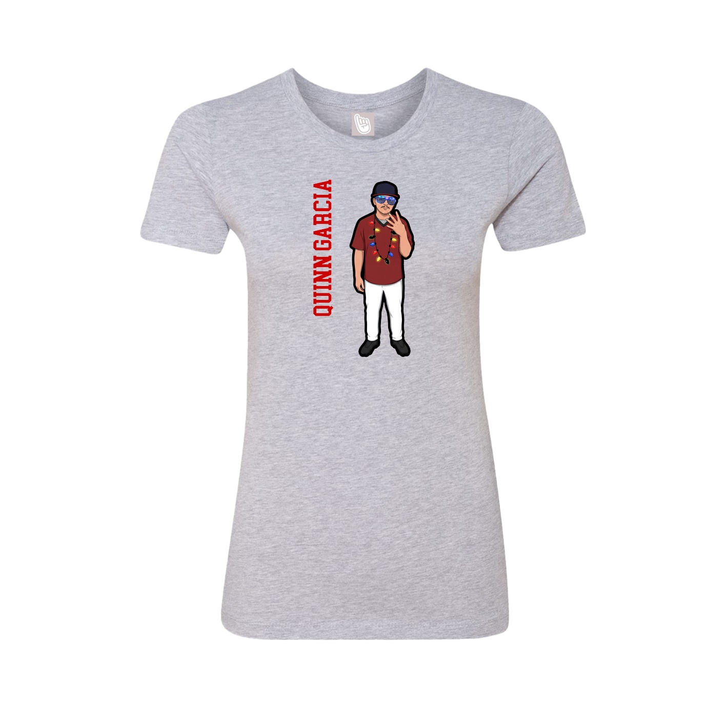 Womens Tee — Name Vertical in Grey