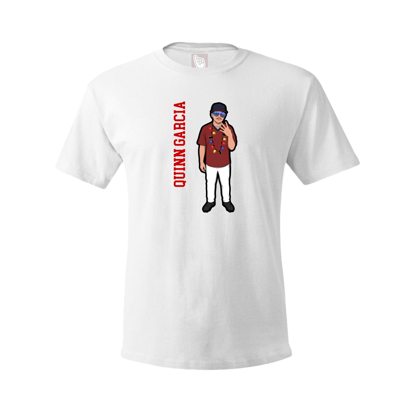 Youth Tee — Name Vertical in White