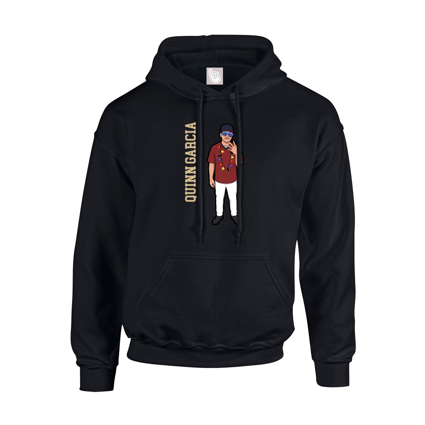 Youth Hoodie — Name Vertical in Black