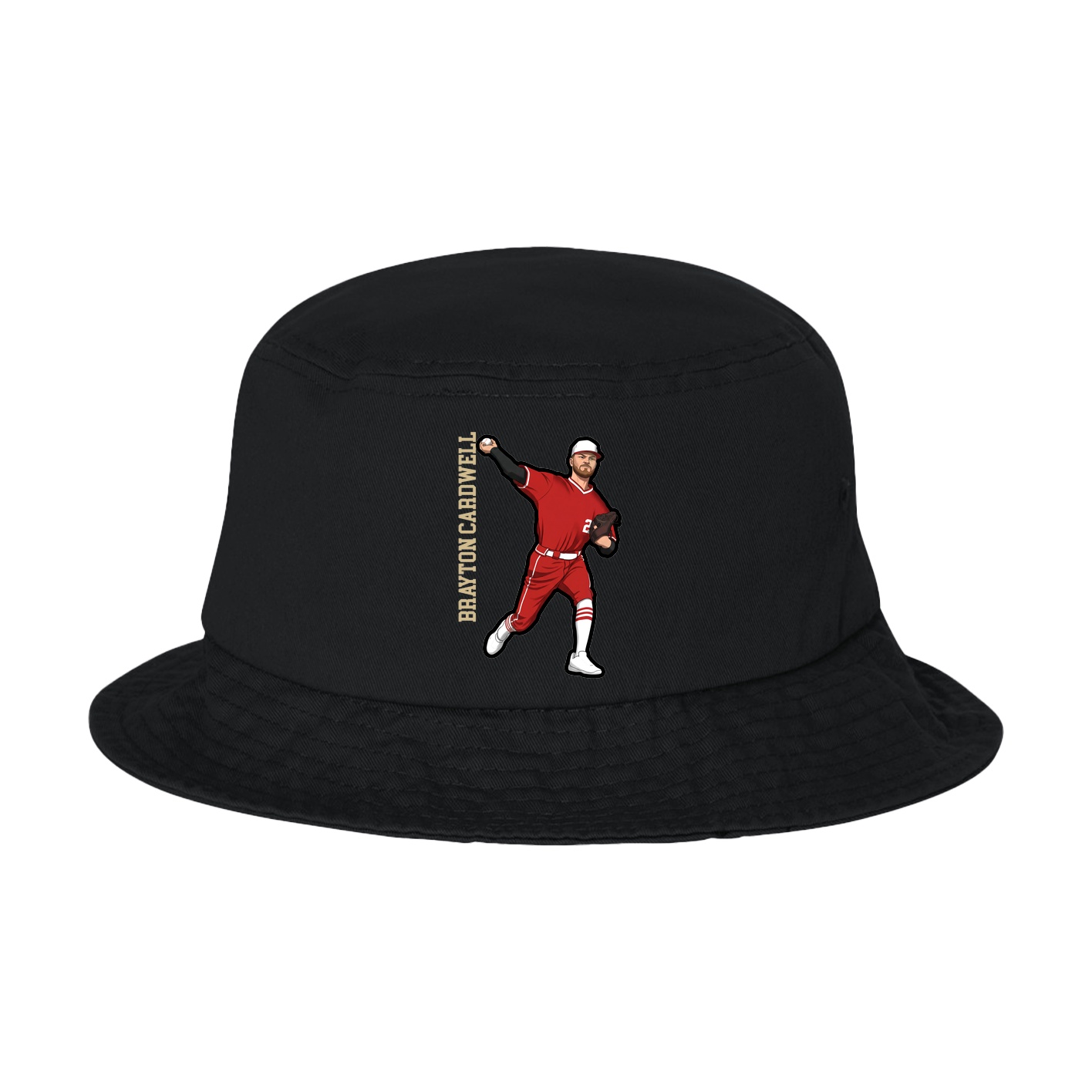 Bucket Cap — Name Vertical in Black