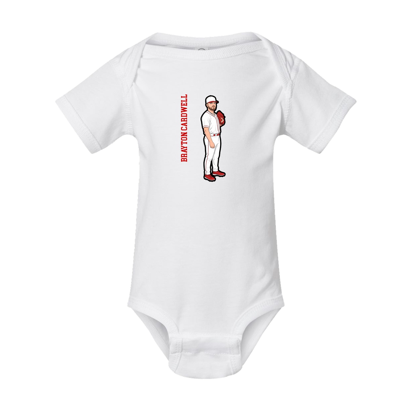 Baby Onesie — Name Vertical in White
