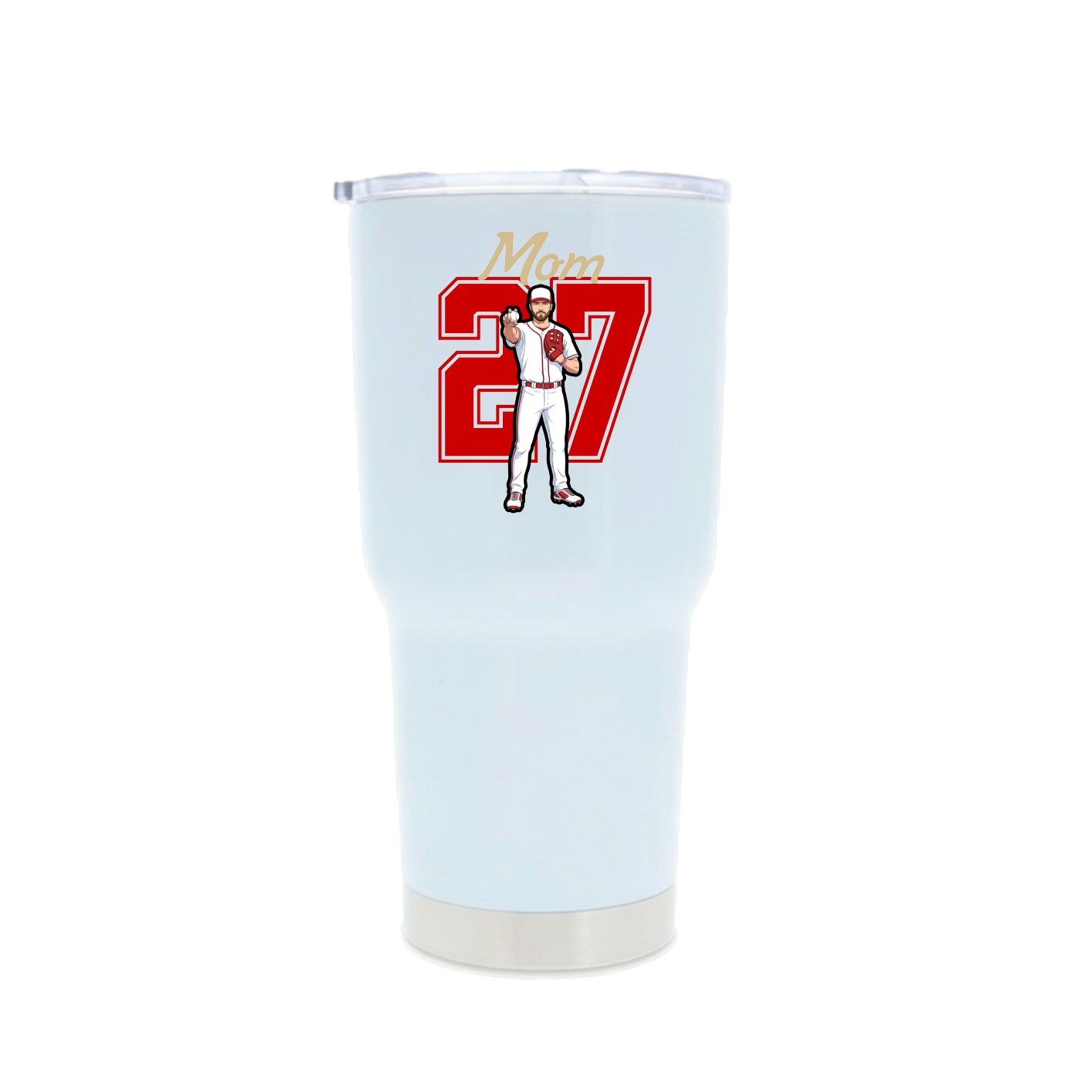 30oz Stainless Steel Tumbler — Mothers Day Shirsey in White