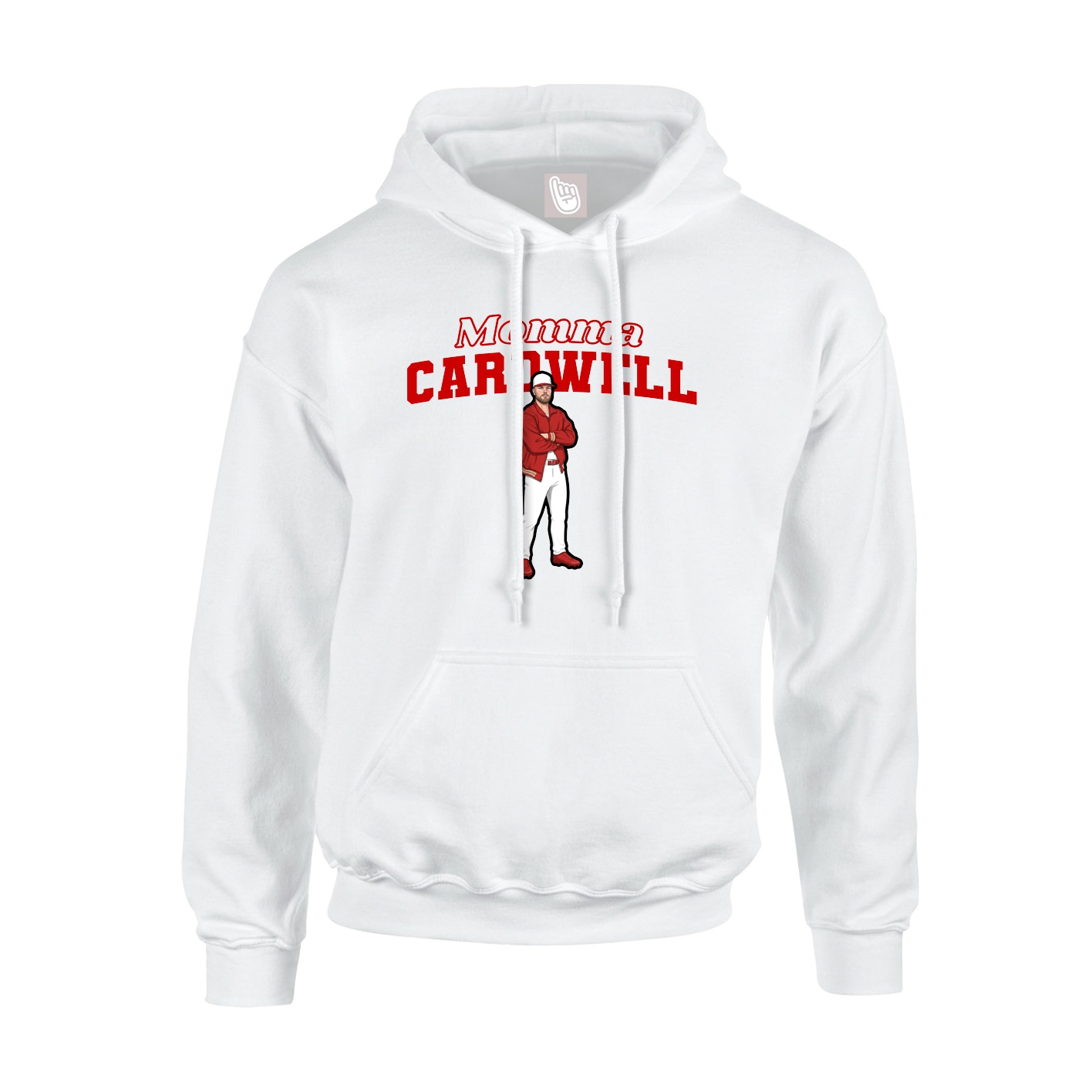 Youth Hoodie — Mothers Day Block in White