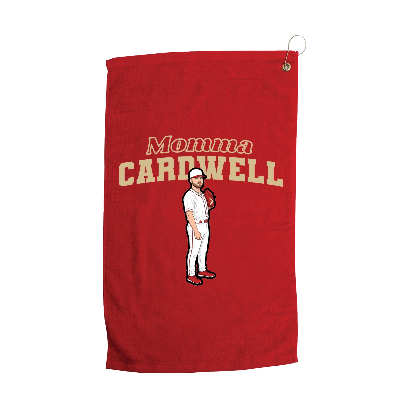 Golf Towel — Mothers Day Block in Red