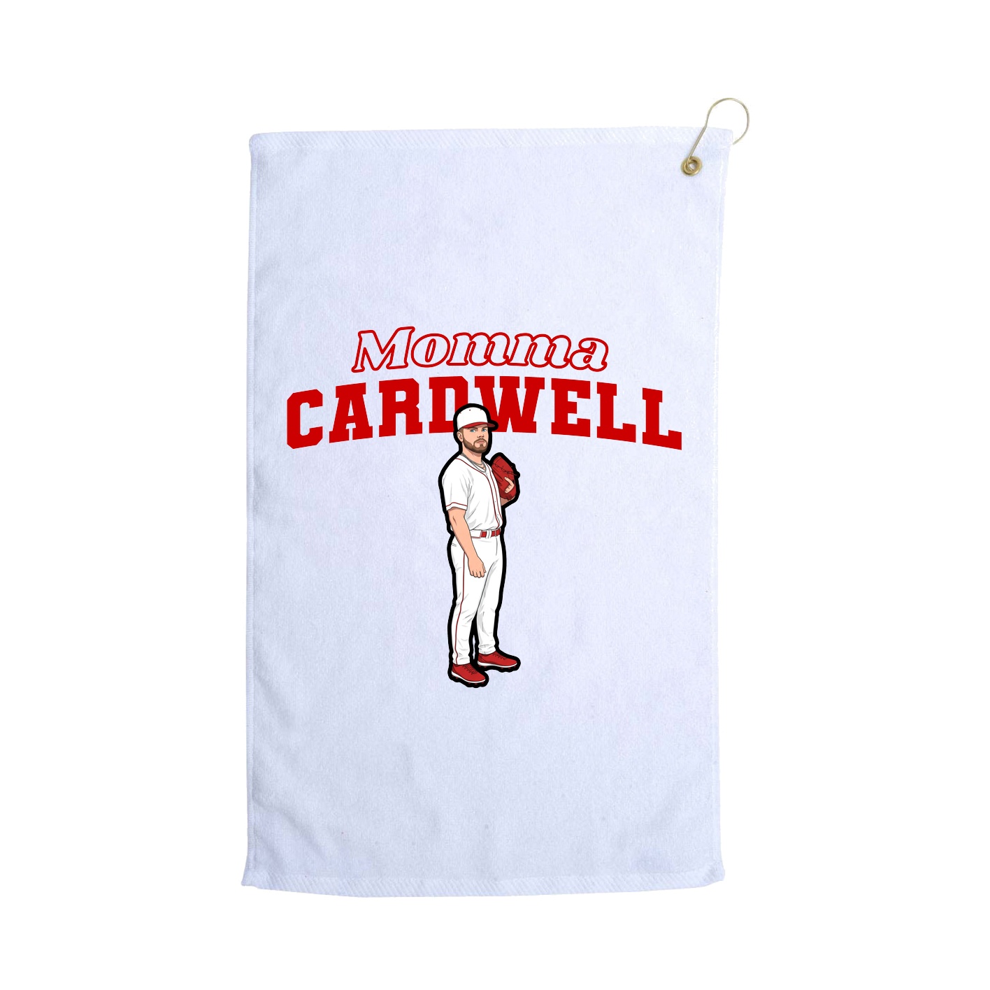 Golf Towel — Mothers Day Block in White