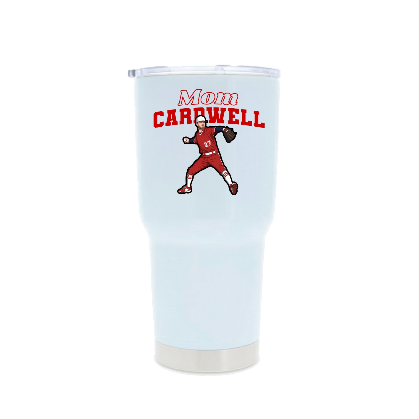 30oz Stainless Steel Tumbler — Mothers Day Block in White